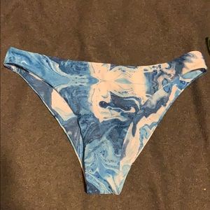 blue marbled tye dye bikini bottoms